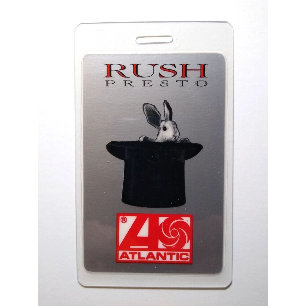 Rush Presto Backstage Pass Original 1990 Concert Tour Hard Rock Bunny Rabbit